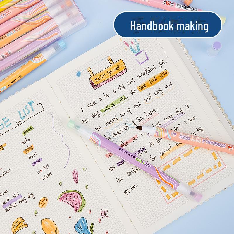 Dual-Tip Highlighter Pens for Students - Assorted Colors