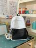 Schoolbag milky white fresh floral cute bear patchwork student backpack for students and healing style gentle bestie travel mini backpack