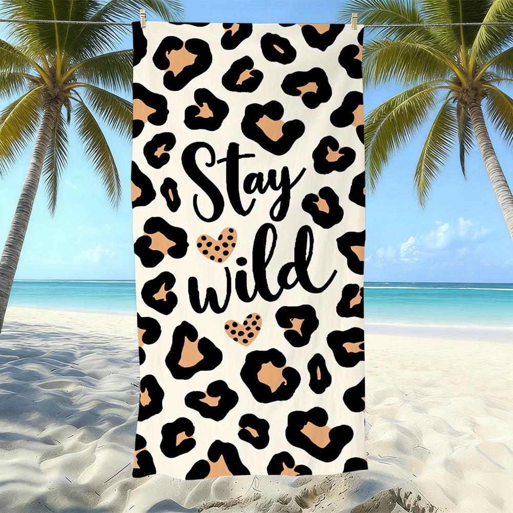 Seaside Microfiber Beach Towel, Water-Absorbing Quick-Drying Double-Sided Velvet Printed Bath Towel