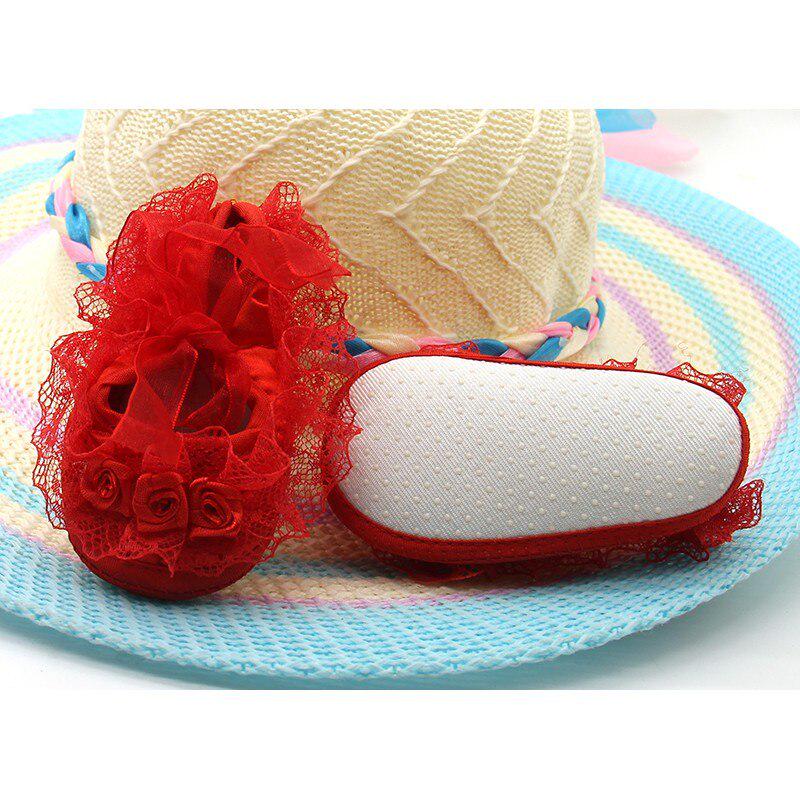 1 Pair Toddler First Walkers Solid Baby Shoesborn Girls Lace Cloth Soft Sole Princess Shoes Prewalkerest