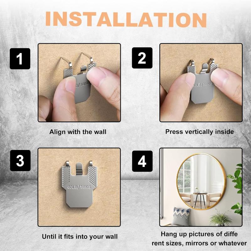 8/10/12/15/20/40 szt. Narzędzie do dekoracji pokoju biurowego Pazur Wieszak do płyt gipsowych Wieszaki ścienne do wieszania obrazu Lustro Zdjęcie Plakat Zestaw