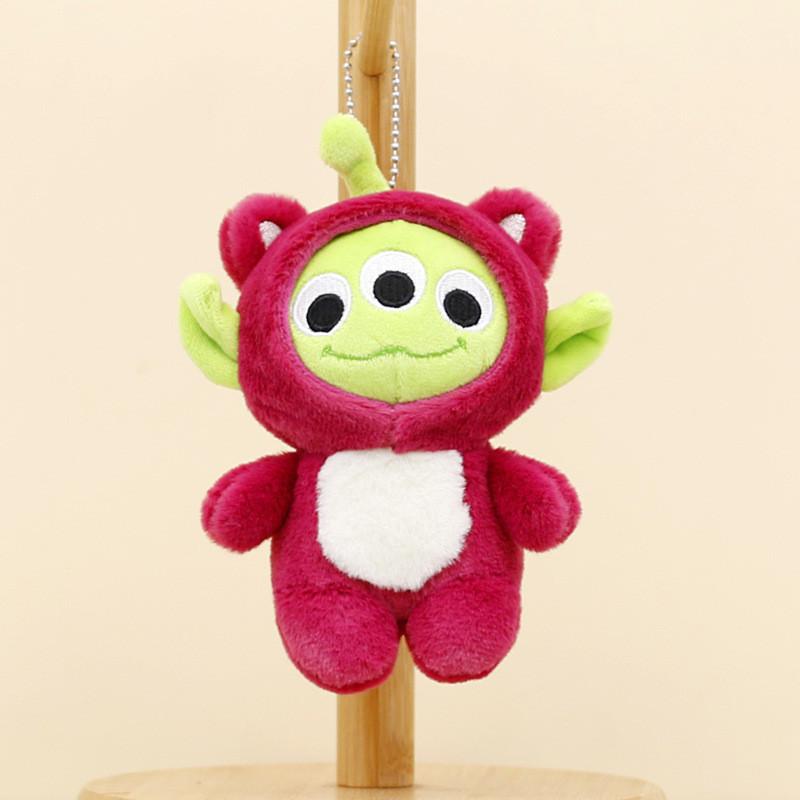 Adorable Three-eyed Monster Plush Toy Keychain Soft Short Plush Material красный