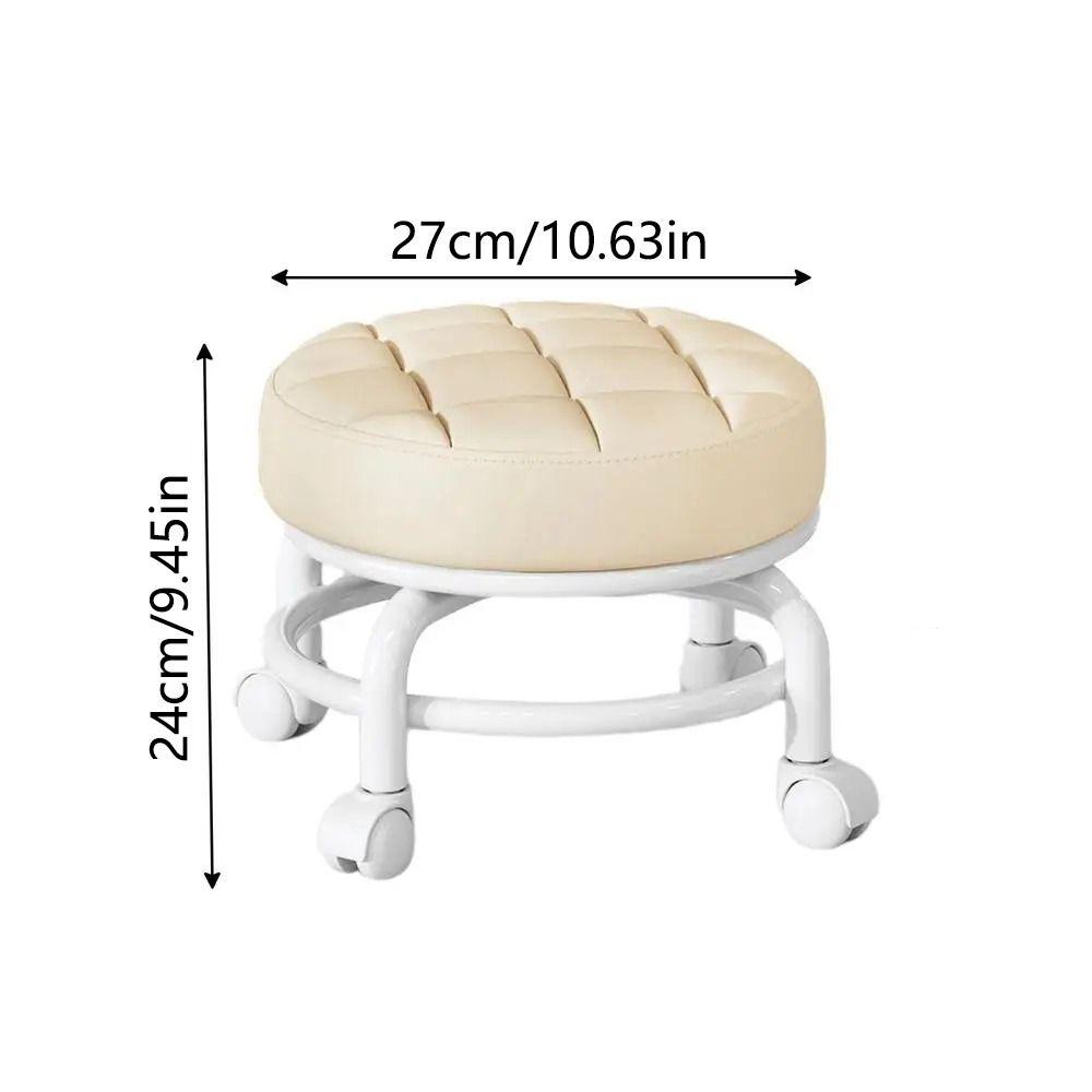 PU Leder Rotierenden Roll Hocker Wasserdicht Roll Pulley Stuhl Runde Hocker Mit Rädern SPA