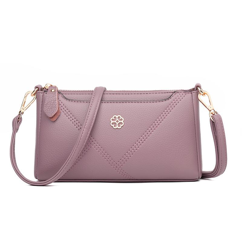 Crossbody bag women's small bag 2025 spring and summer new textured soft leather mobile phone change bag mother clutch bag