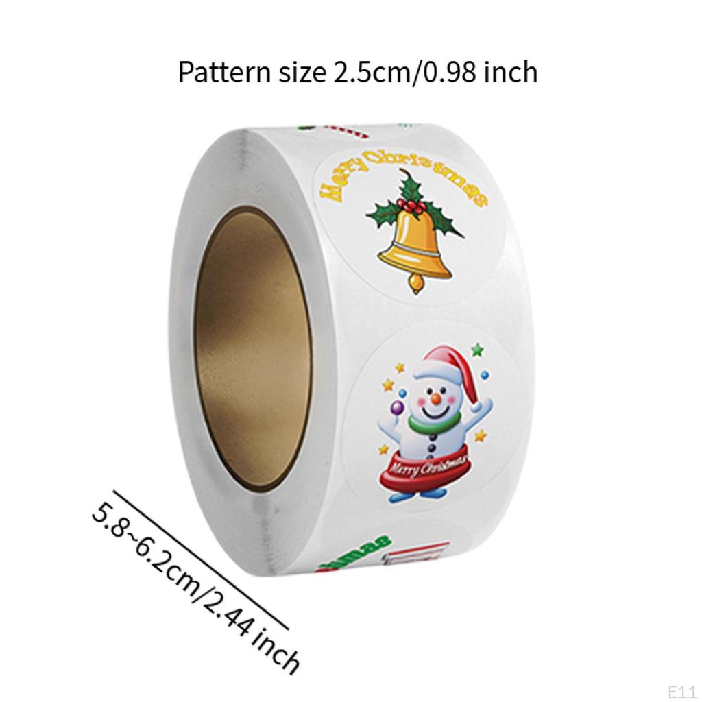 500Pcs Christmas Stickers Roll Envelope Seals Round Decorative Labels Gift Sealing for