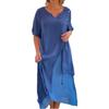 European & American Women's Asymmetrical V-Neck Short-Sleeve Dress - Summer Fashion