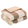Japanese Plaid Printed Summer Thin Quilt Simple Breathable Air Conditioning Blanket for Office Soft Home Decoration for Bedroom