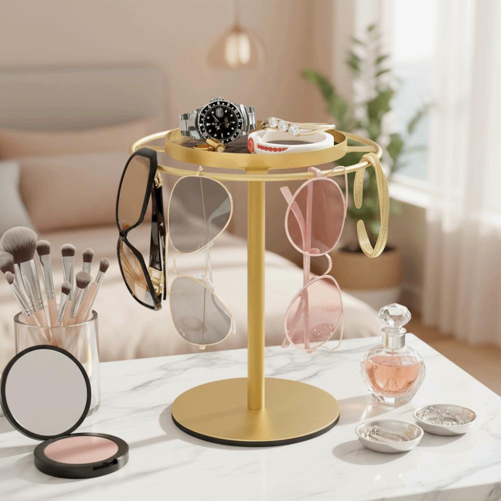 360° Rotating Sunglasses Rack Stainless Steel Sunglasses Holder Eyewear Display  Tabletop Decor