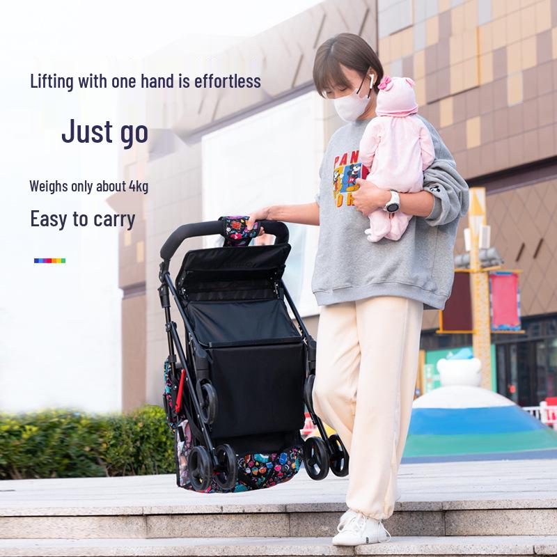 Ultraleichter Faltbarer Kinderwagen: Sitzen oder Liegen, Stoßdämpfend für Neugeborene & Kinder, High-View Taschenschirm-Design