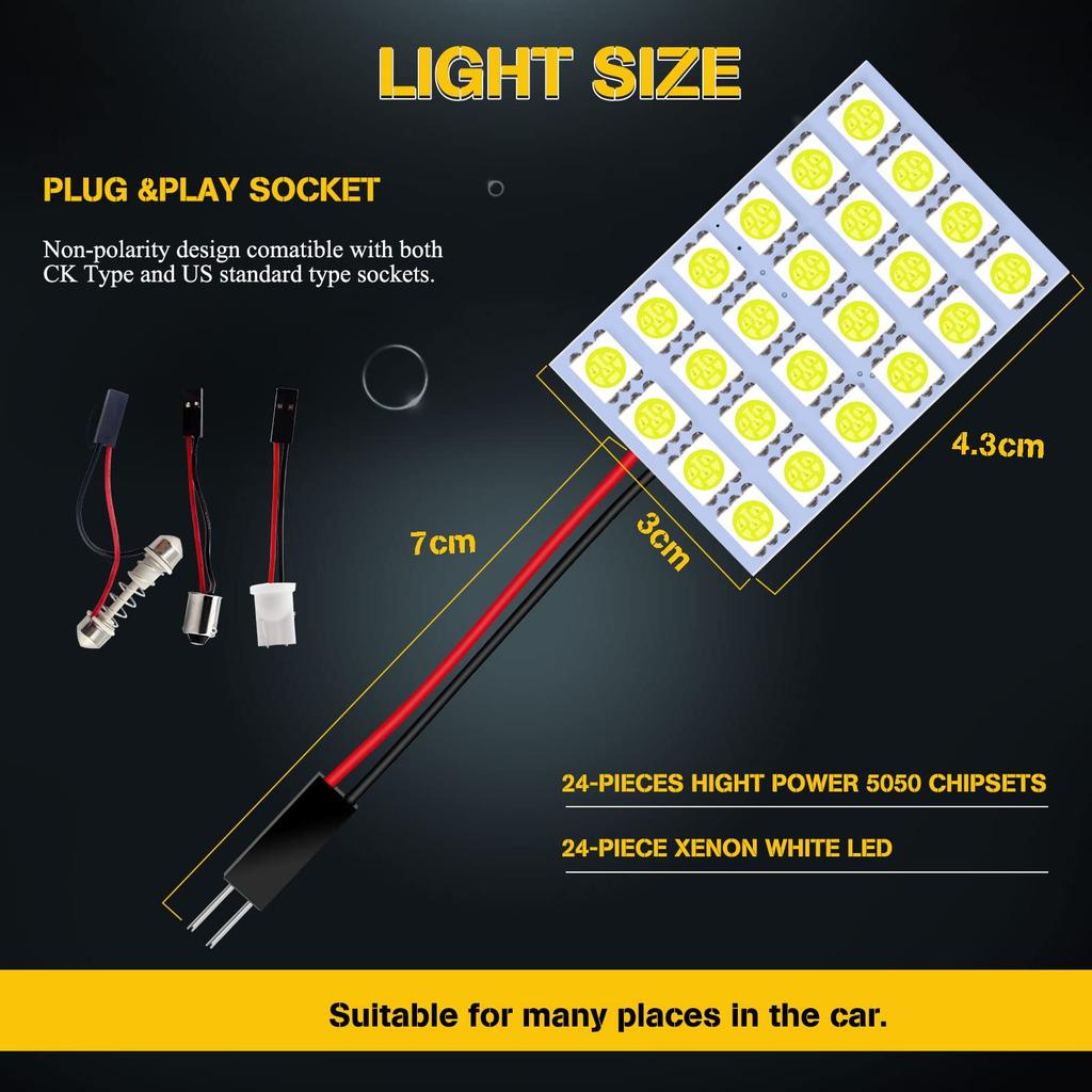YongMing 24 rows 5050 white LED room lamp dome light