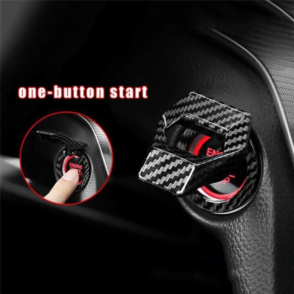 Interior Car-Styling Anti-scratch Car Engine Button Cover Metal Sticky Start Stop Switch Cover Push Button Cover