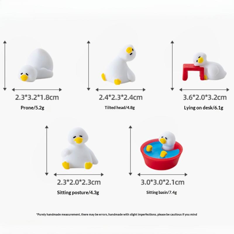 Cute Mini Duck Figurines Car Dashboard Accessories Fun Animal Car Rear View Mirror Decor Interior Ornaments Home Car Gifts