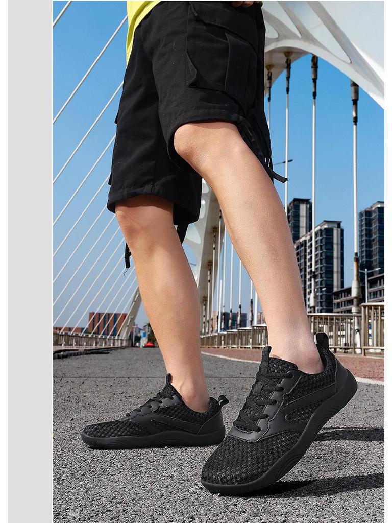 Men's Wide Toe Mesh Running Shoes - 2026 Spring/Summer Breathable, Soft Soles, Large Size, Barefoot Style