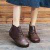 Women's Marton Boots Genuine Leather Autumn Lace-up Motorcycle Boots Ladies British Style Women's Ankle Boots