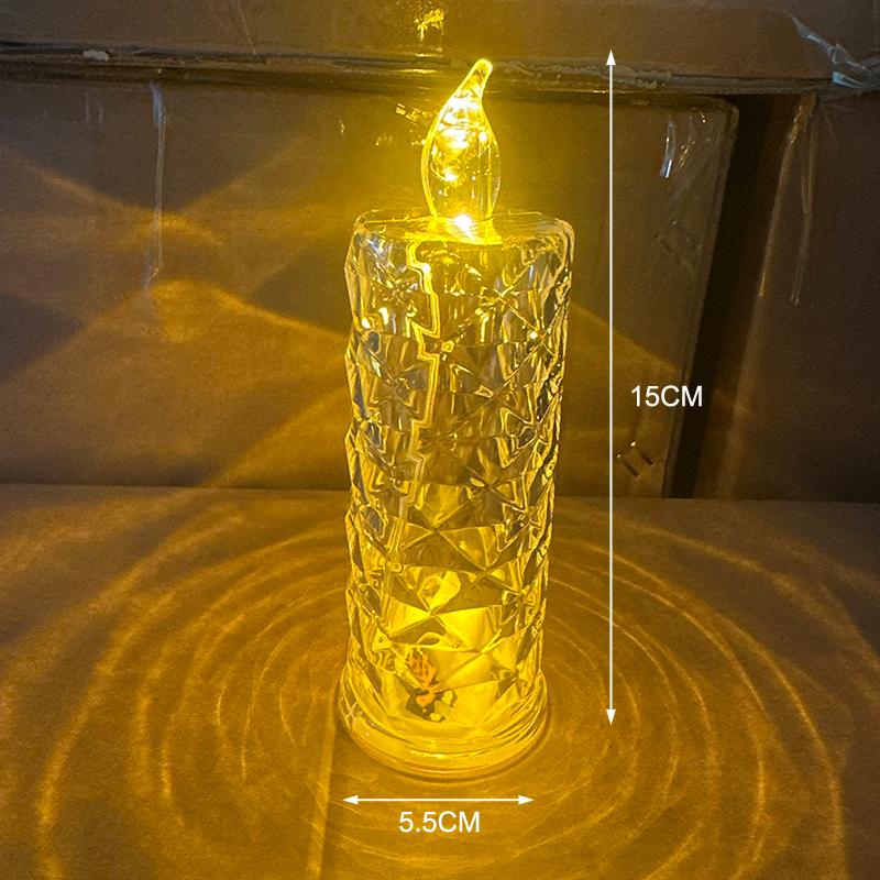 Led Candle Light Rose Pattern Projection Simulation Flameless Candle Lamp For Home Birthday Wedding Party Decoration