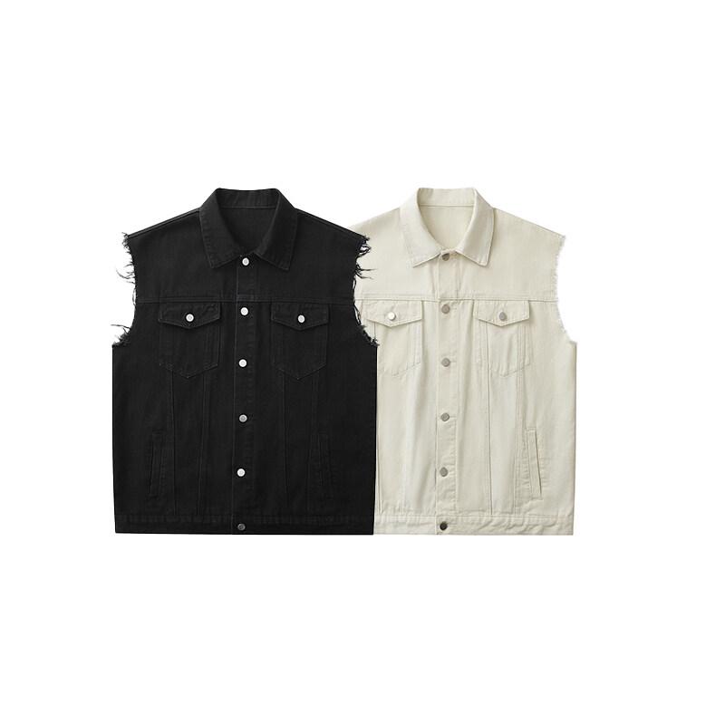 2025 Spring Men Cotton Waistcoat Korean Style Slim Sleeveless Vests Fashion Male Moto Biker Denim Vest Sleeveless Coats Men