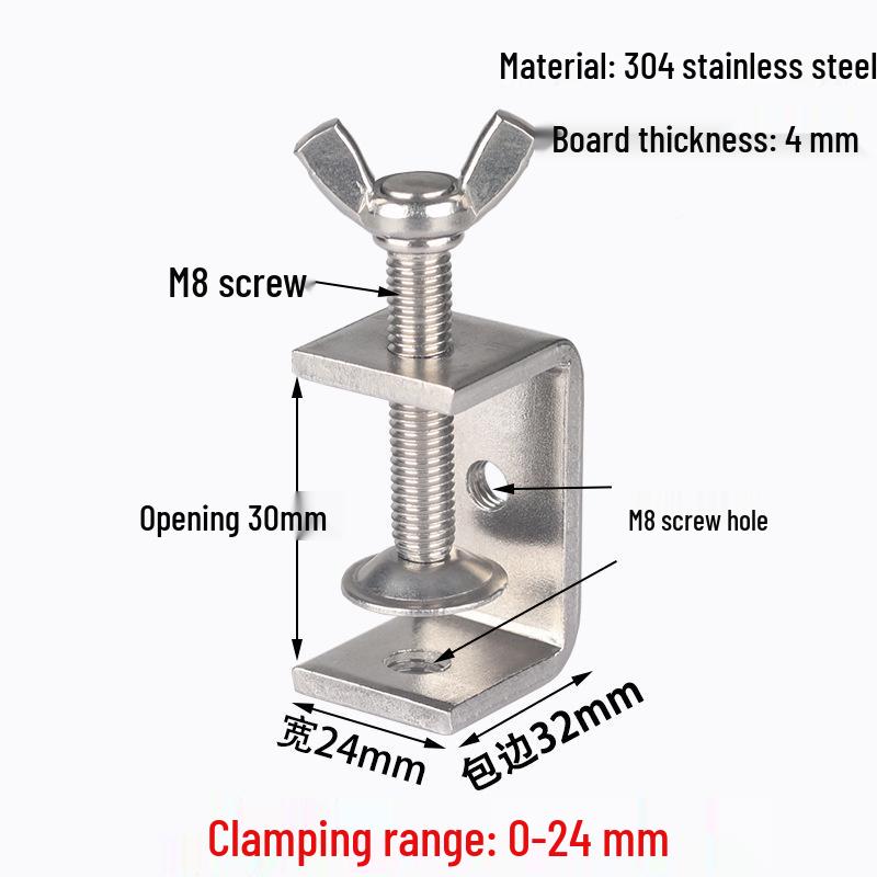 304 Stainless Steel U-Shaped Tiger Pipe Clamp Fastening Clip