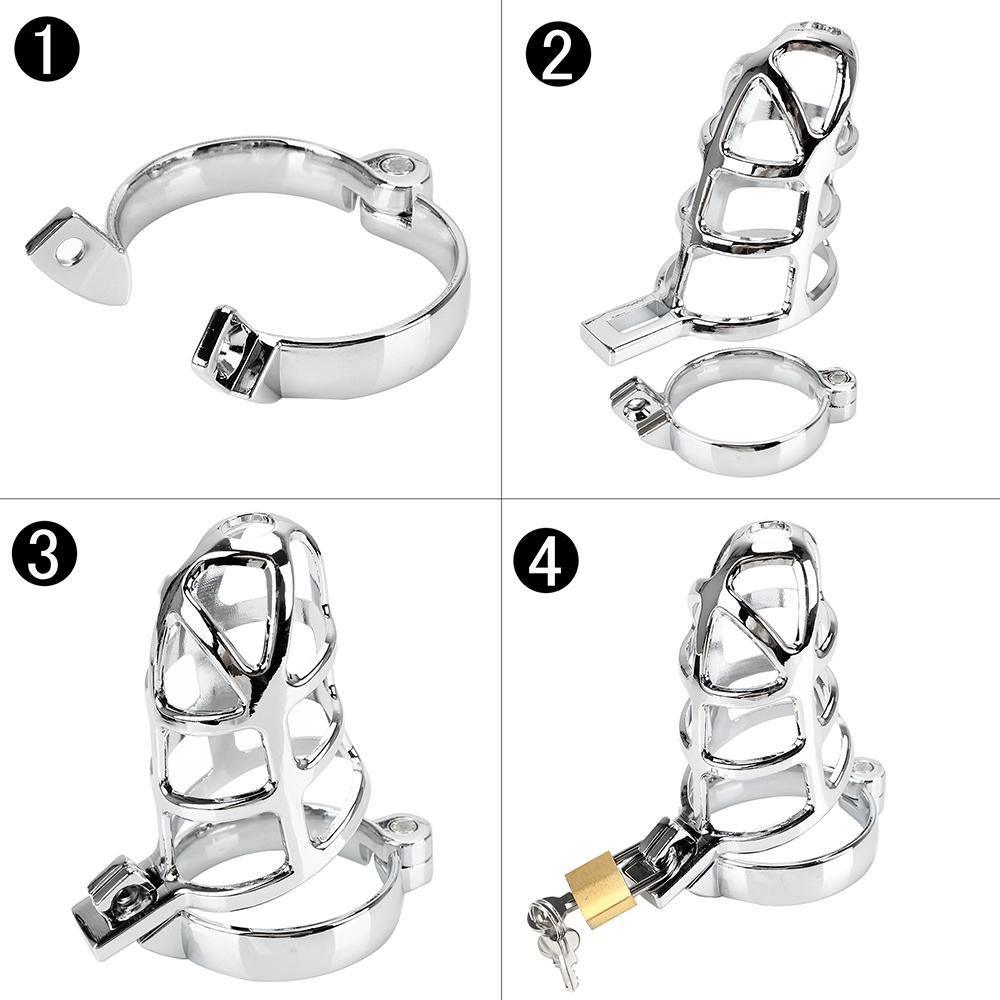 Penis Cock Ring Sleeve Lock Sex Toys for Men 40/45/50mm Sex Products Male Chastity Device Metal Cock Cage Lockable Chastity