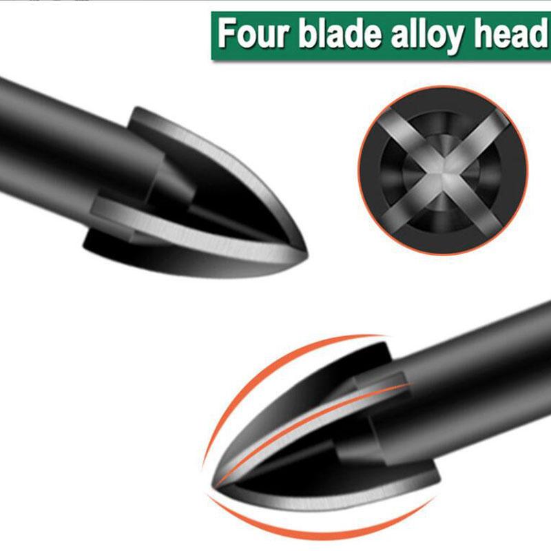 Cross Hexagonal Ceramic Tile Drill Bit Set, Hard Alloy, Glass, Ceramic, Concrete, Hole Opener, Brick Tool Kit