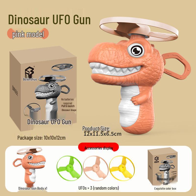 Kids' T-Rex Bamboo Dragonfly Toy: Hand-Pulled Flying Disc for Outdoor Parent-Child Fun