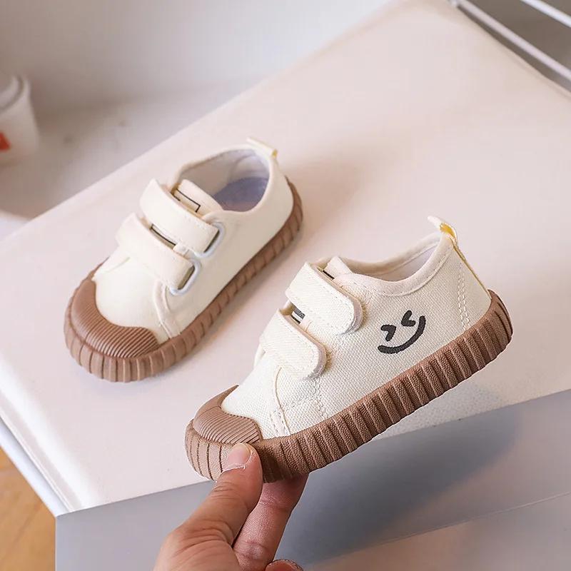 

Children s Canvas Shoes Korean Version Smiling Face Casual Shoes Spring Boys Girls Shoes Academy Kindergarten Comfortable Daily 21