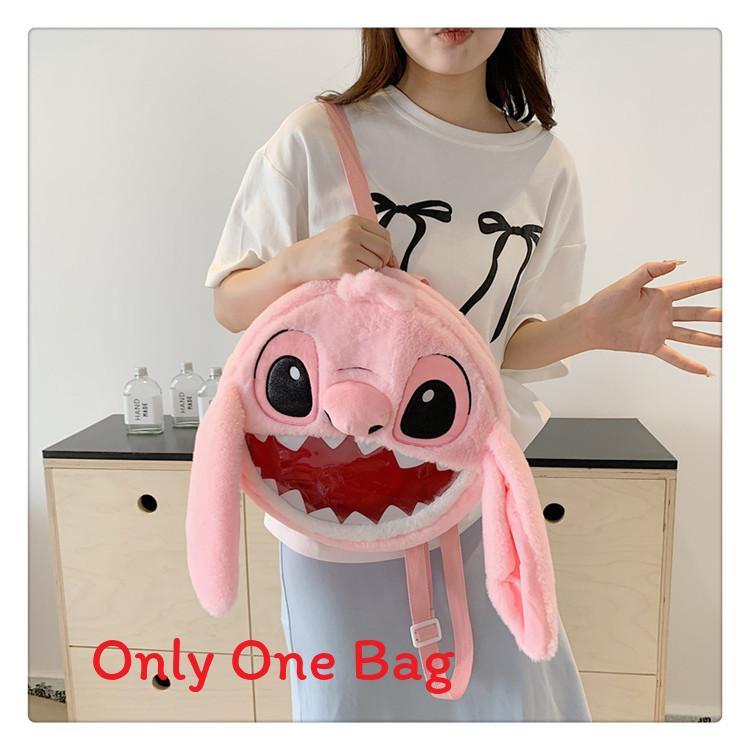 Soft Girls Cartoon Plush Backpack With Zipper Closure For Travel Casual