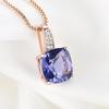 S925 Sterling Silver Pendant Nano Tanzanite Rose Gold Color Separated Light Luxury High-end Necklace