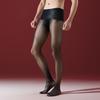 Sexy Men Thin Sheer See Through Open Close Sleeve COCKring Stockings Seamless Stockings Oil Glossy Shiny Pantyhose Tights