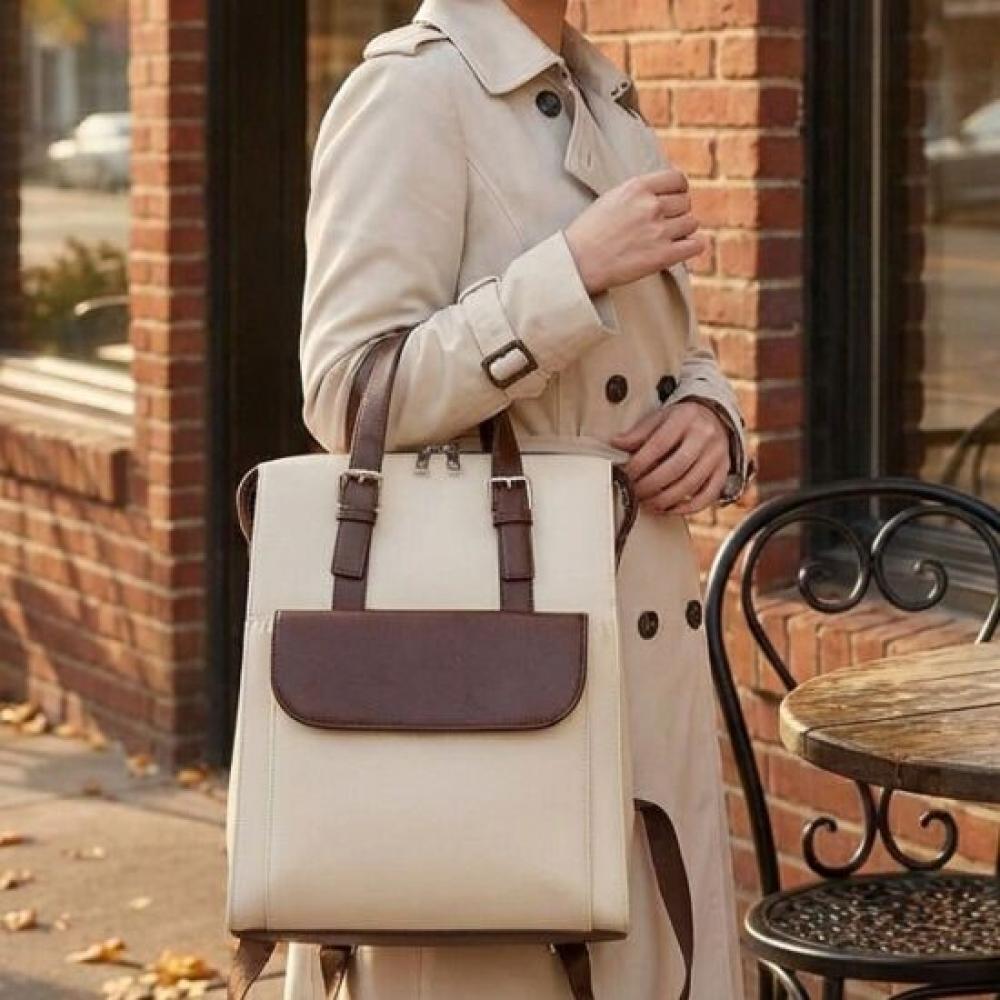 Melting Brown Women Backpack Square Bag
