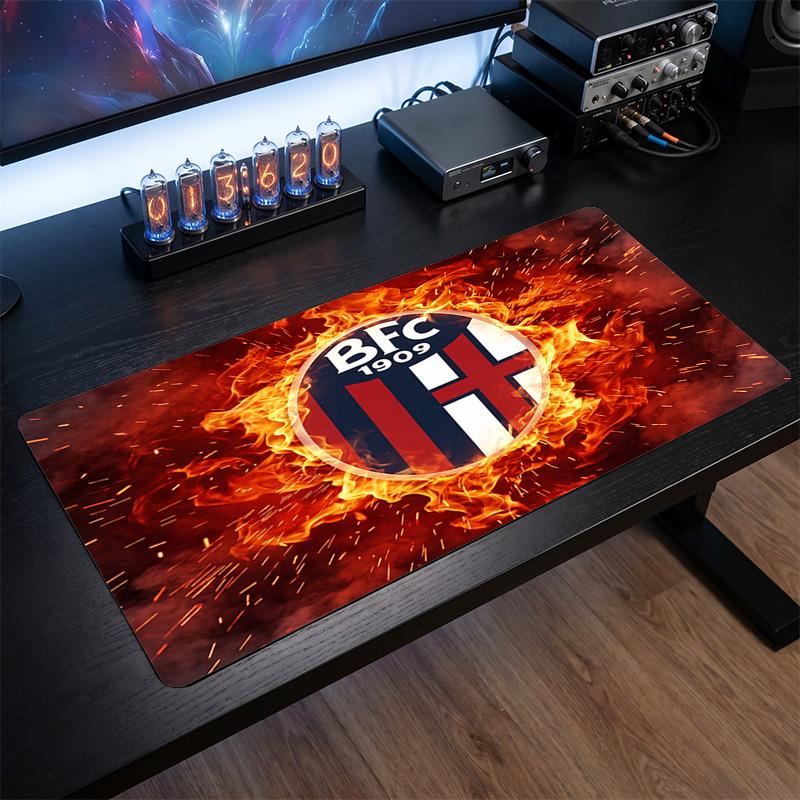 Bologna FC Theme Pattern Mouse Pad, Soccer Logo Design XXL Gaming Desk Mat Non-Slip Computer Mouse Pad