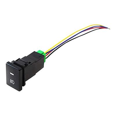 For Fog Lights, LED Background Indicator, 4 Pole With Light, Push Button Switch, DRL LED Light Bar (33x22mm)