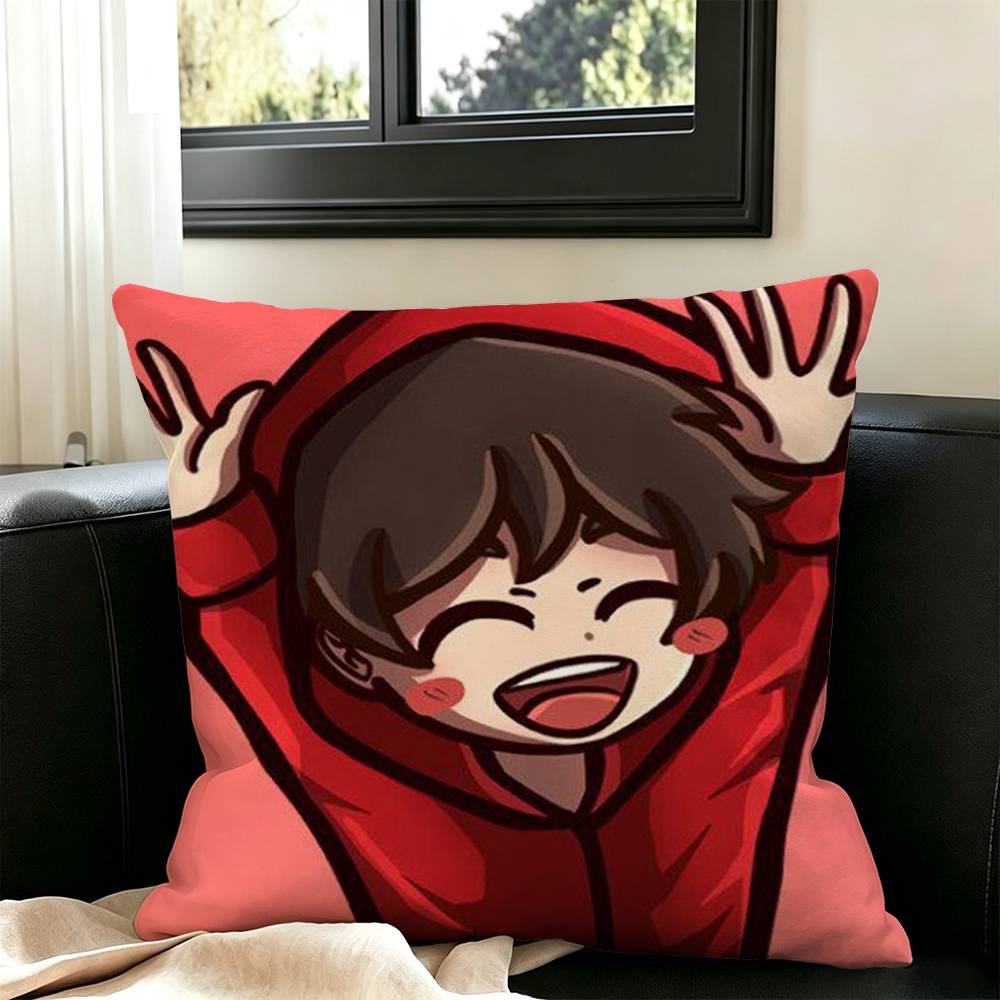 Cute O-Omz C-Crew Pillow Case Square Double-Sided Sofa Cushion Cover Bedroom Bedside Pillow