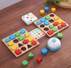 Match Shapes and Colors Board Wooden Montessori Educational Tabletop Building Boys and Christmas Brain Card Educational Party Ages 6 and Up Game,
