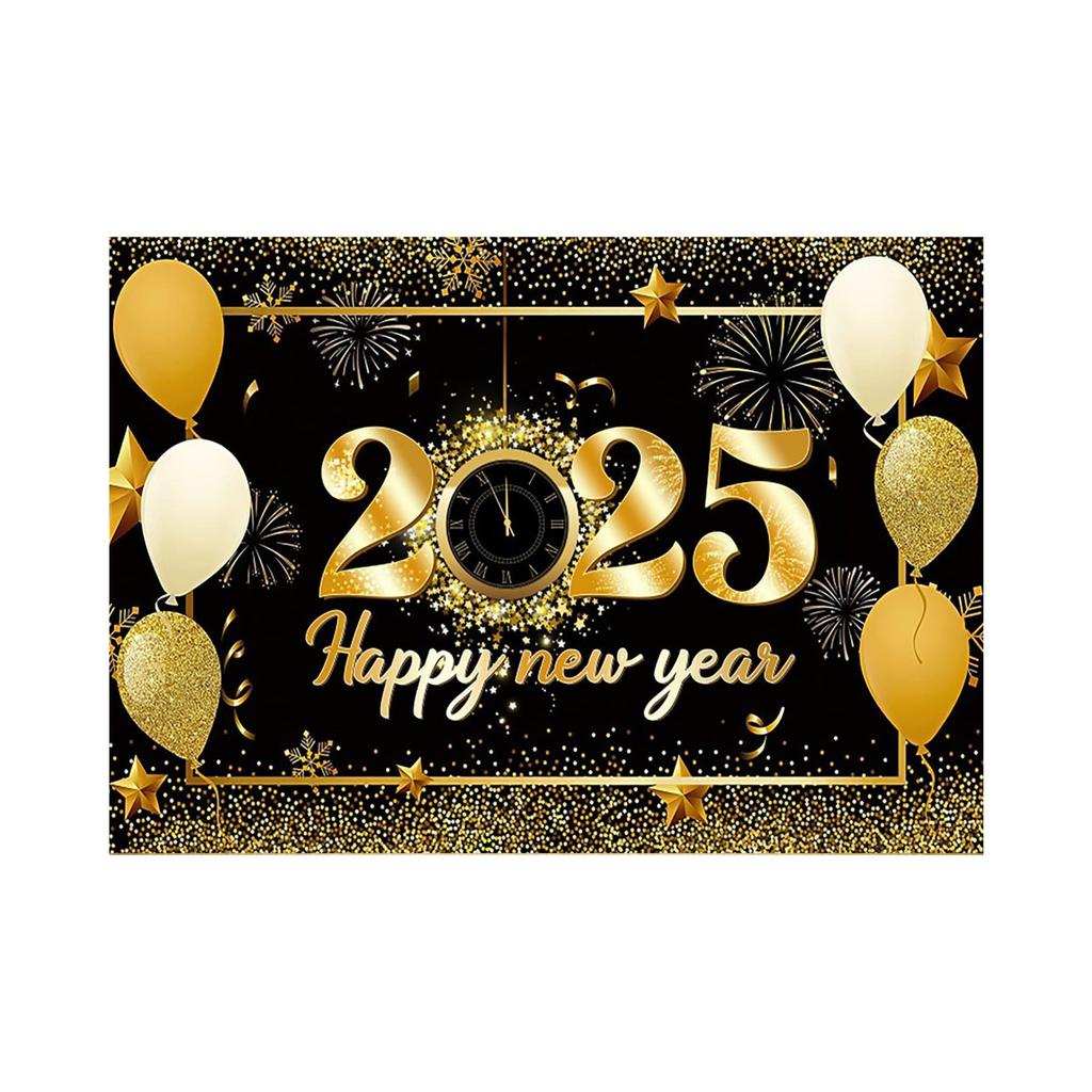 2025 Neujahrs-Hintergrundtuch, Feuerwerksatmosphäre, Hintergrund, Foto-Requisiten, Party-Event, Foto-Dekoration, Hintergrund, Hängetuch