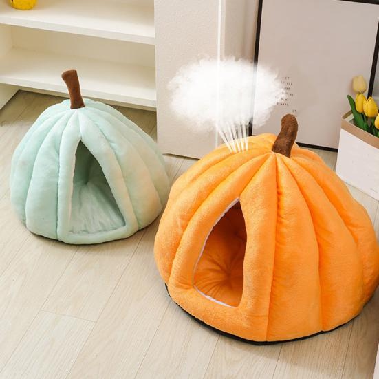 Dýňové kočičí pelíšek s odnímatelným omyvatelným polstrovaným polštářkem Zimní teplý Malý střední Pes Kočka Domácí zvířátko Jeskyně Dům Vnitřní Kotě Štěně Spací hnízdo