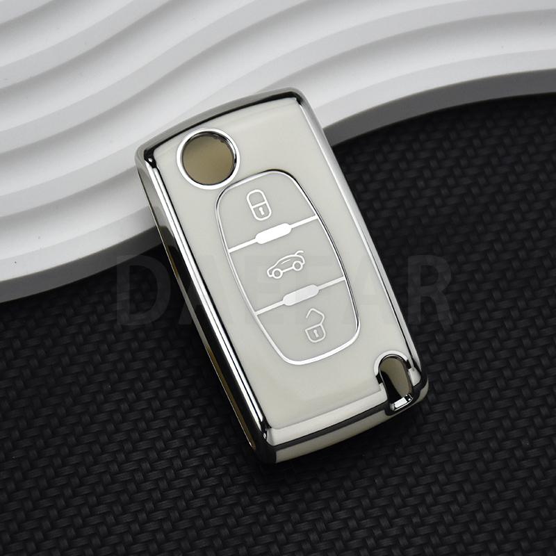 For Citroen C2 C3 C4 C5 C6 C8 for Peugeot 107 207 307 307S 308 407 607 TPU 2 3 Buttons Car Remote Key Case Cover