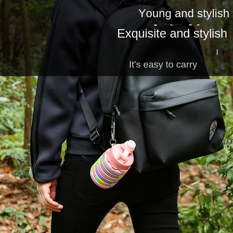 Outdoor-Sport Silikon Faltbecher Kreatives Radfahren Reisen Workout Tragbare Wasserflasche Camouflage Geschenkbecher