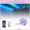 Fitas de LED RGB Estilosas e Coloridas com Controle Remoto Inteligente para Efeitos de Iluminação Criativos