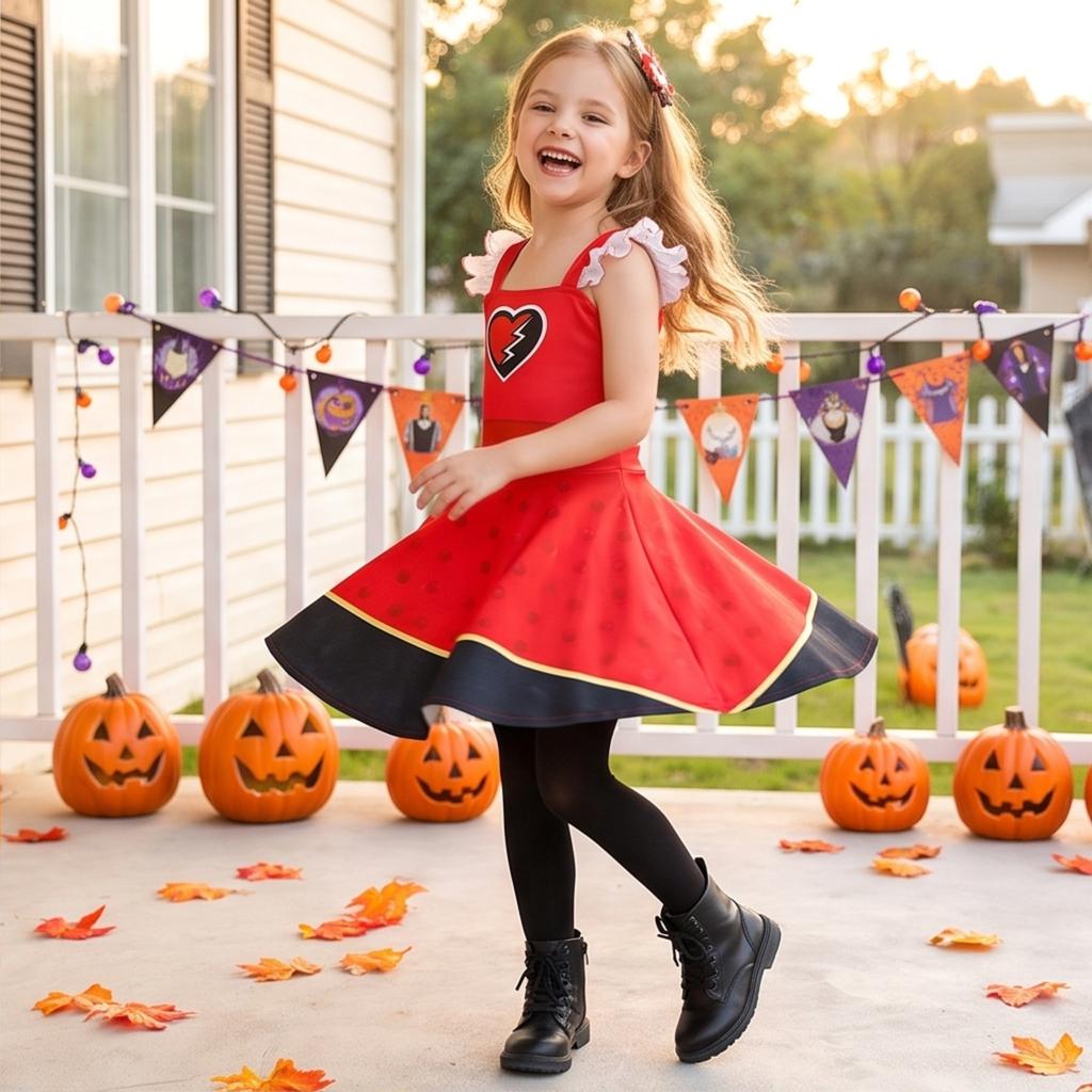 Girls Costume Dress for Dress-Up Role Play and Cosplay, Fancy Outfit for Halloween Birthday and Stage Play