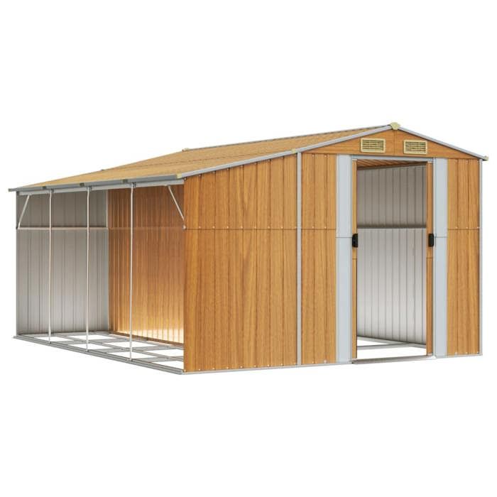 VidaXL Abri de Jardin, Cabane à Outils avec Poignées, Remise à Outils avec Toit Inclinable, Abri de Rangement, Marron Clair 3188300
