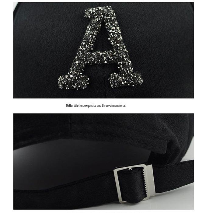 Women's Glitter Rhinestone Baseball Cap with Sun Protection - Trendy Spring/Summer Duckbill Design