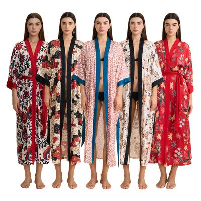 Silk Robes for Women V Neck Satin Bathrobe Long Robe Lightweight Sexy Sleepwear Kimono Robe Women's Cover Up Long Sleepwear Bathrobe Bachelorette Robe