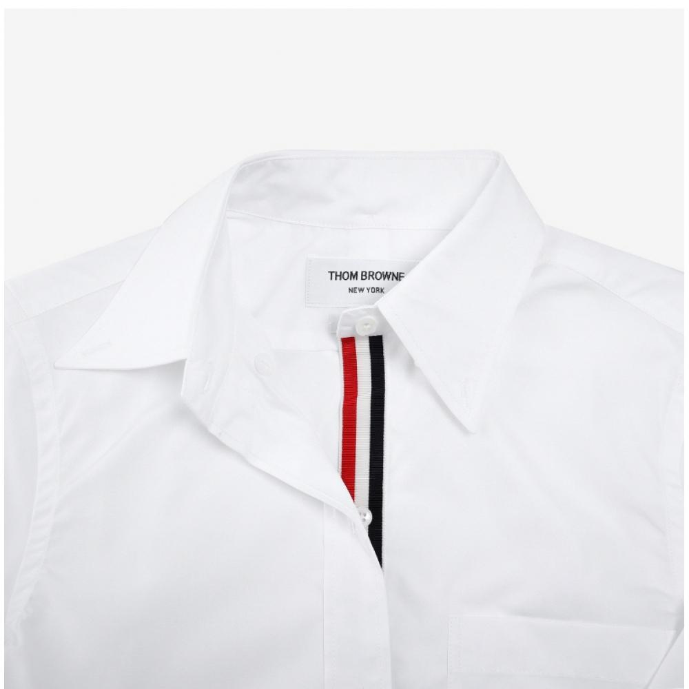 Tom Brown Fll005e 03113 100 Hidden Stripe Grosgrain Classic Poplin Women Shirt