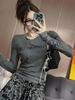 Plus Size Slim Fit Spicy Girl Letter Print Long Sleeve Top for Autumn 2025 - Flattering Base Layer T-shirt Ins Trend