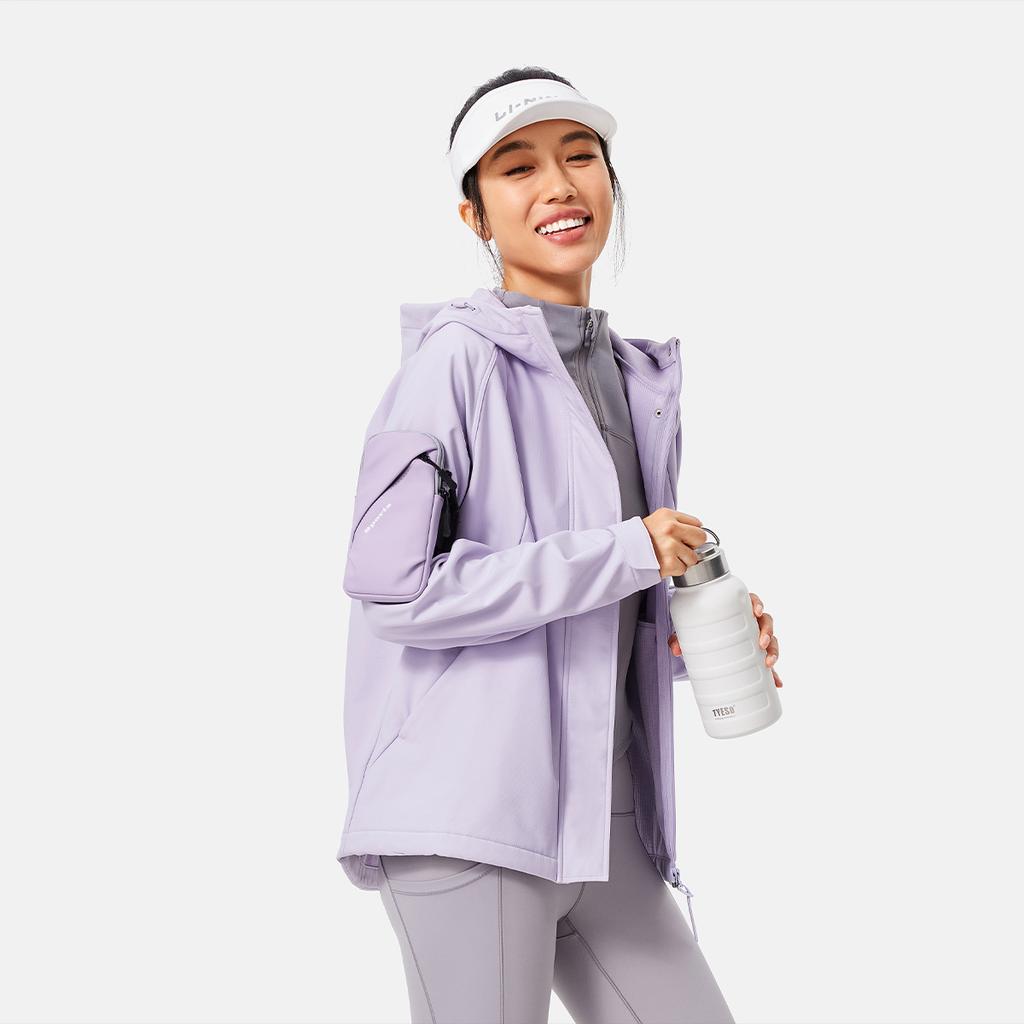 Li Ning Color Block Water Resistant Warm Windbreaker Women Outerwear Sea-Salt-Purple AFDU562-7