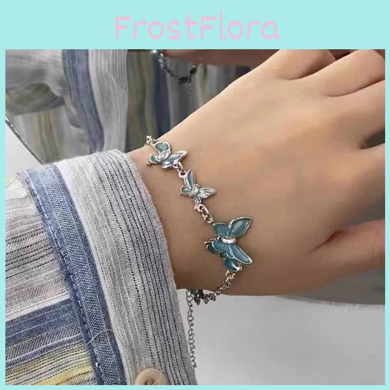 Modern Blue Butterfly Bracelet For Women Simple And Elegant Geometric Style