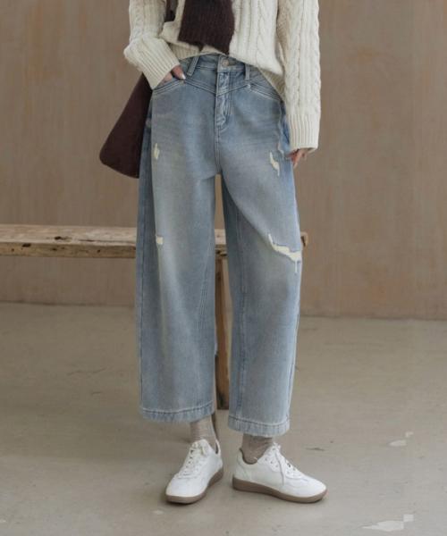 Peulenchisikeu Diket Semi-Baggy Denim Pants_52Dp438
