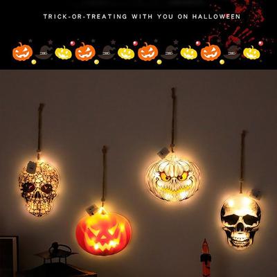 Party Supply LED Halloween Pumpkin Light Decorative Bloodcurdling Lantern Demon Skull Lamp