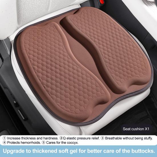 Gel Car Seat Cushion, Breathable Cooling Seat Cushions for Cars, Non-Slip & Comfortable Automotive Front Seats Cushion Pad for Driver, Chair