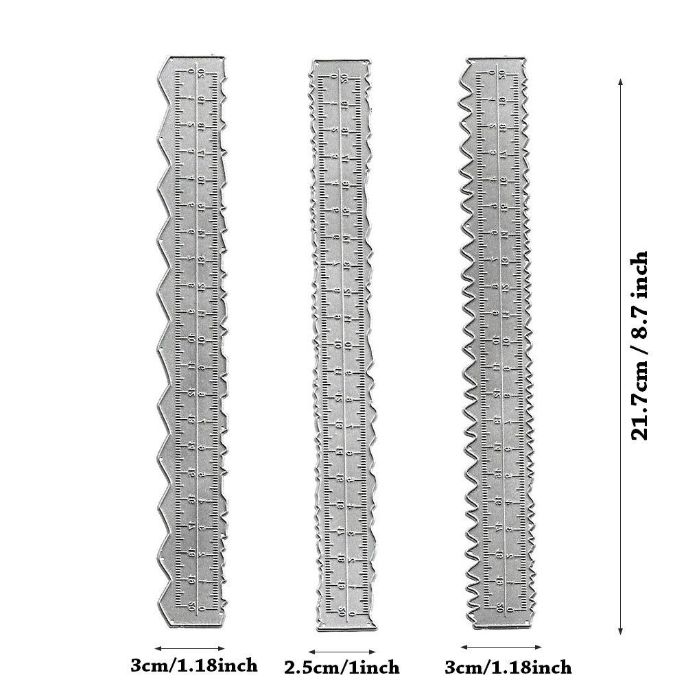 Régua Rasgada Bordas Deckle Régua Matrizes de Corte Bordas Irregulares Régua Estêncil de Embossing 8,7 Polegadas